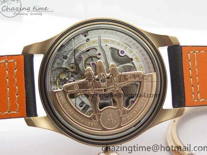 MIROTIME 0510 Popular Big Pilot Real PR IW502706 RG YLF 1:1 Best Edition Brown Dial On Calfskin Strap A 7223